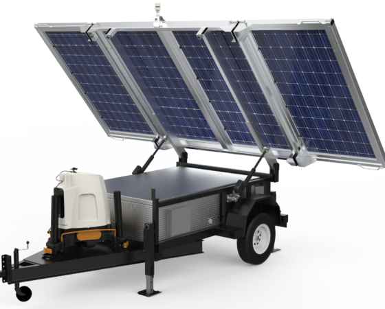 HYBRID Solar + Methanol Fuel<br>Clean Power Trailer for ZX 300 Wind Lidar