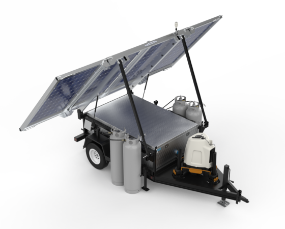 HYBRID Solar + SOFC Fuel Cell <br> Clean Power Trailer for ZX 300 Wind Lidar